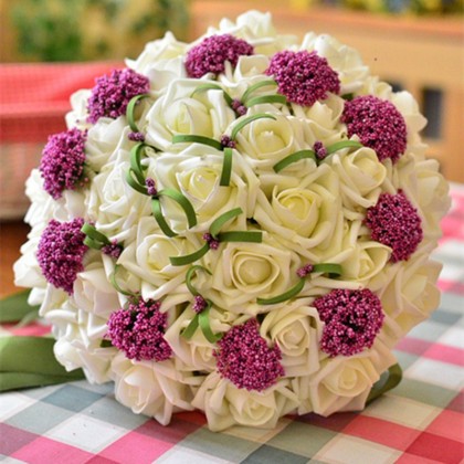 2016-New-Romantic-Wedding-Bouquet-In-Stock-White-Rose-White-Purple-Bouquets-Bridal-Accessories-For-Bride-420x420